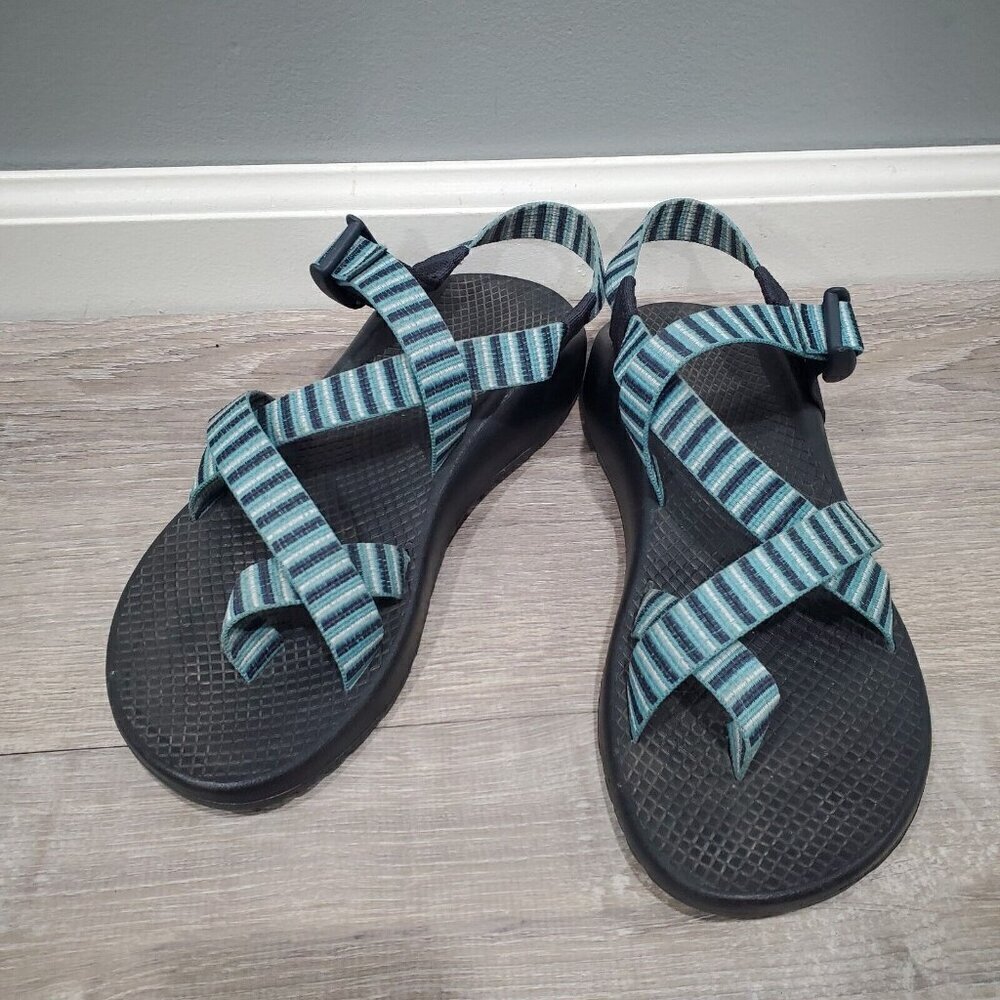 Chaco Z/2 Classic Sandals Women's Seaside Navy Striped Outdoors Strappy Size 9